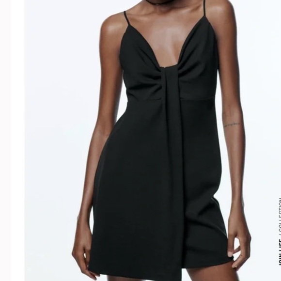 Black Sleeveless Knotted Mini Dress Sz S New